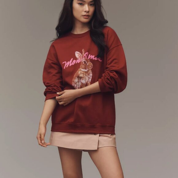 By Anthropologie Graphic Pullover Sweatshirt - Picture 2 of 2